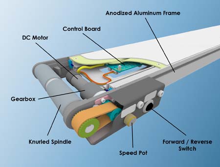 internal drive dc motor conveyor belt
